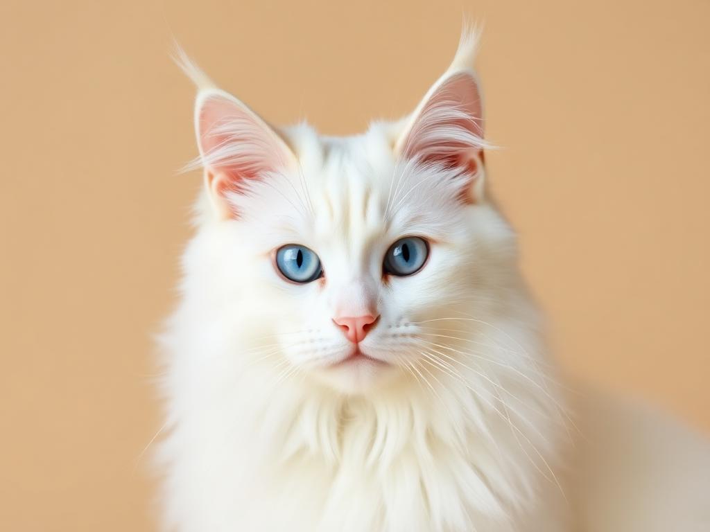 Gato Maine Coon de color Blanco Sólido